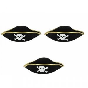 Шляпа пиратская детская Пират (Набор 3 шт.) Happy Pirate. Цвет: черный
