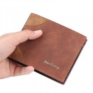 Модный мужской короткий кошелек из искусственной кожи, винтажные кошельки с держателями для карт, деловые Baellerry