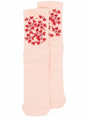 Flower-embellished ankle socks Simone Rocha. Цвет: бежевый