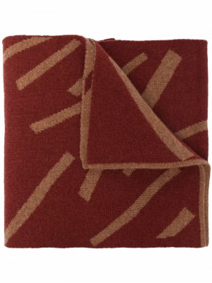 Шарф вязки интарсия с логотипом Ally Capellino. Цвет: коричневый