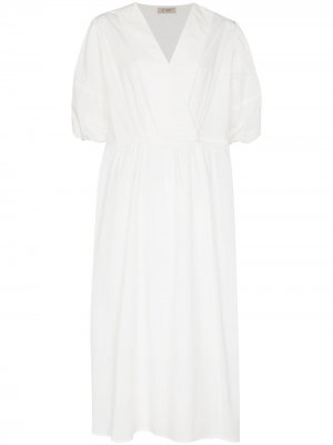 Платье миди Copenhagen с объемными рукавами St. Agni. Цвет: белый