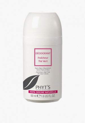 Дезодорант Phyts Phyt's DEODORANT BILLE FRAICHEUR THE VERT, Без солей алюминия и квасцов, 50 мл. Цвет: белый
