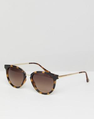 Круглые черепаховые солнцезащитные очки Esprit. Цвет: коричневый