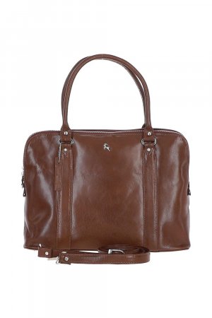 Большая трехсекционная кожаная сумка растительного дубления , коричневый Ashwood Leather