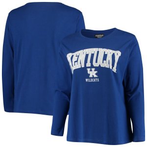 Женская футболка больших размеров с логотипом Royal Kentucky Wildcats и длинными рукавами Unbranded