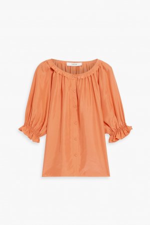 Блузка Moneta из стираного шелка с оборками JOIE, оранжевый Joie