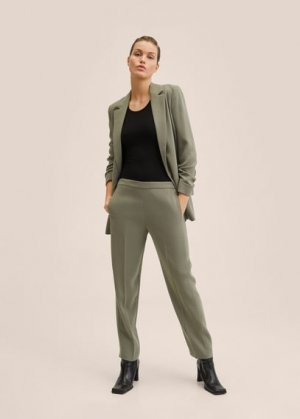 Прямые брюки с эластичным поясом - Semiflu Mango. Цвет: пастельно-зеленый
