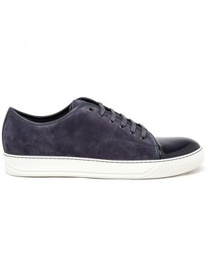 Dark Grey Suede and Patent Leather Sneakers Lanvin. Цвет: серый