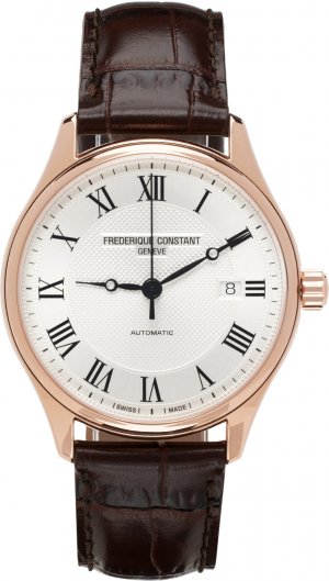 Автоматические часы из розового золота и коричневого цвета Frederique Constant Frédérique