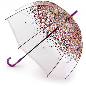 L042-4139 HippieScatter (Разноцветные незабудки) Зонт женский трость Fulton. Цвет: фиолетовый