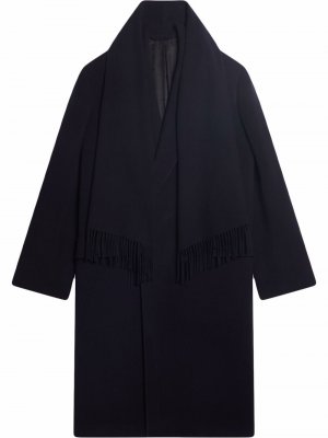 Длинное пальто с шарфом Balenciaga. Цвет: черный
