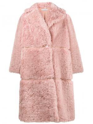 Свободное пальто миди Vika Gazinskaya. Цвет: розовый и фиолетовый