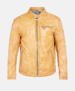Кожаный пиджак, желтый Milestone