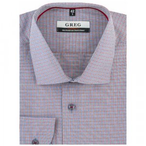 Рубашка , размер 174-184/39, серый GREG. Цвет: серый