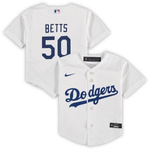 Реплика Джерси игрока Mookie Betts White Los Angeles Dodgers Home 2020 для малышей Nike