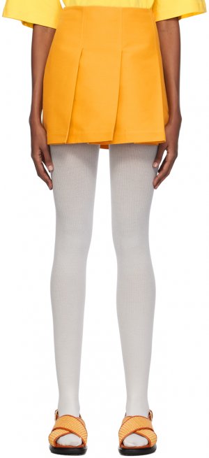 Оранжевая мини-юбка со складками Marni