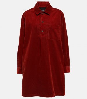 Вельветовое мини-платье из смесового хлопка , красный A.P.C.