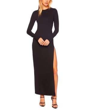 Трикотажное платье с длинными рукавами и разрезом Susana Monaco, цвет Black monaco