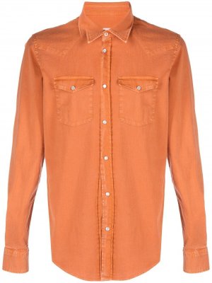 Джинсовая рубашка с длинными рукавами Dondup. Цвет: оранжевый