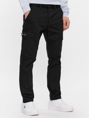 Тканевые брюки узкого кроя, черный Tommy Jeans