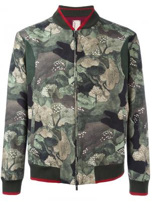 Куртка-бомбер с цветочным принтом Antonio Marras. Цвет: зелёный