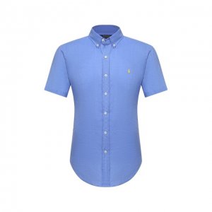 Льняная рубашка Polo Ralph Lauren. Цвет: голубой