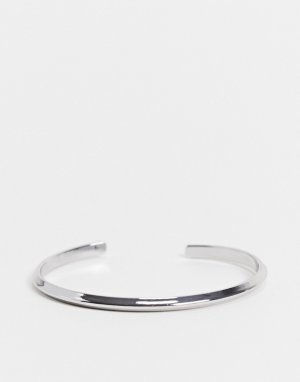 Серебристый браслет-манжета со скошенным дизайном ASOS DESIGN