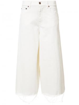 Широкие джинсовые кюлоты Off-White. Цвет: белый