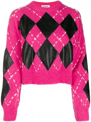 Укороченный свитер с узором аргайл Brognano. Цвет: розовый