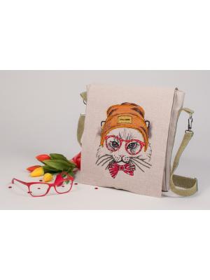 Набор для шитья и вышивания текстильная сумка-планшет Хипстер Матренин Посад. Цвет: серый, бежевый, желтый