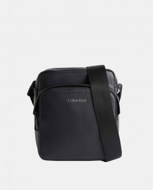 Маленькая черная сумка через плечо с двумя отделениями , черный Calvin Klein