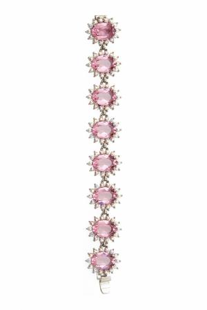Браслет с кристаллами Swarovski Mawi. Цвет: розовый