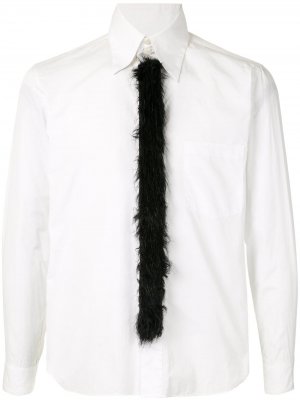 Рубашка с галстуком из искусственного меха Comme Des Garçons Pre-Owned. Цвет: белый