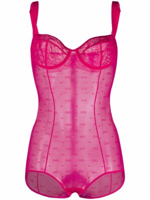 Боди с вышивкой Dolce & Gabbana. Цвет: розовый
