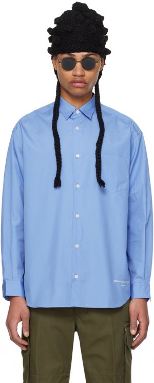 Синяя рубашка с вышивкой Comme Des Garcons Garçons
