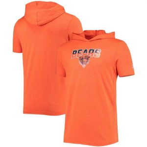 Мужской пуловер с капюшоном New Era Heathered Orange Chicago Bears короткими рукавами и принтом