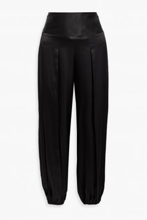 Зауженные брюки Ibiza из кованого шелкового атласа со складками NILI LOTAN, черный Lotan