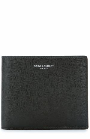 Кожаное портмоне Paris с отделениями для кредитных карт Saint Laurent. Цвет: хаки
