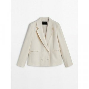 Пиджак , размер 48, белый Massimo Dutti. Цвет: белый