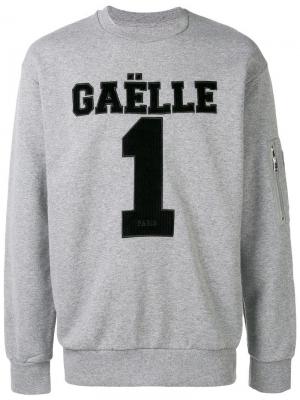 Толстовка с логотипом Gaelle Bonheur. Цвет: серый