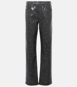 Sloane кожаные прямые брюки со средней посадкой Agolde, серый AGOLDE