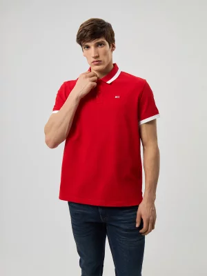 Рубашка-поло мужская Tommy Jeans DM0DM18313 красный-XNL XXL Hilfiger. Цвет: красный