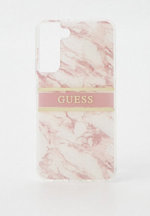 Чехол для телефона Guess Galaxy S22+ из силикона и пластика с принтом Marble. Цвет: розовый