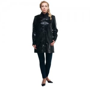 Куртка-ветровка удлиненная на подкладке с карманами водоотталкивающая летняя/демисезонная длинный рукав plus size (большие размеры) OL/1717001/3-50 OLS. Цвет: черный