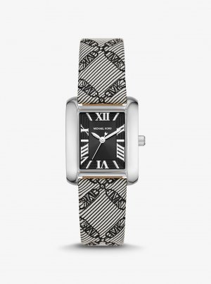 Жаккардовые часы Mini Emery серебристого цвета с логотипом Empire , черный Michael Kors