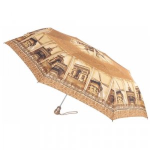 Зонт, коричневый, бежевый Airton. Цвет: коричневый/бежевый