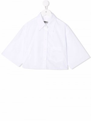 Укороченная рубашка Maison Margiela. Цвет: белый
