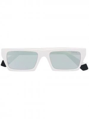 Солнцезащитные очки в квадратной оправе из коллаборации с Polaroid MSGM. Цвет: белый