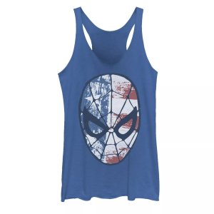Майка с винтажным графическим рисунком и изображением американского флага Spider-Man для юниоров Marvel
