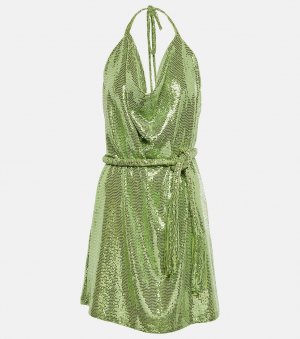 Мини-платье с пайетками и вырезом халтер, зеленый Dodo Bar Or